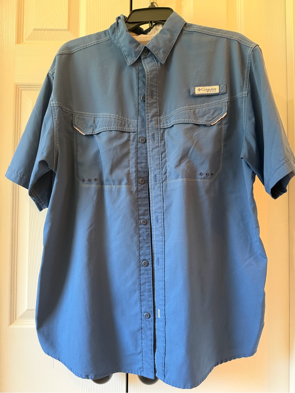 Columbia Men's Short-Sleeve Button-Down Shirt - Blue Size M